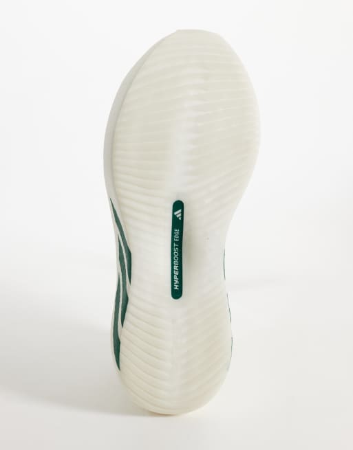 adidas Running Hyperboost Edge sneakers in off white and collegiate green, 4 of 5