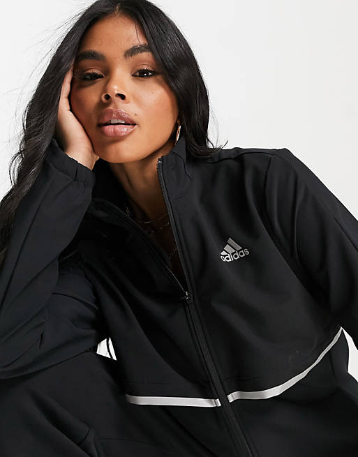 Coats & Jackets adidas Running jacket with reflective detail in black 