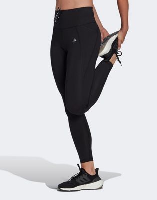 adidas Running leggings in black with pockets