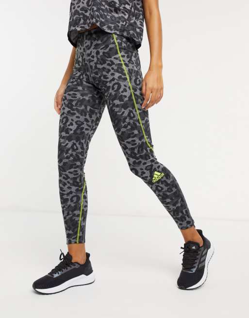 Adidas grey leopard print leggings hotsell