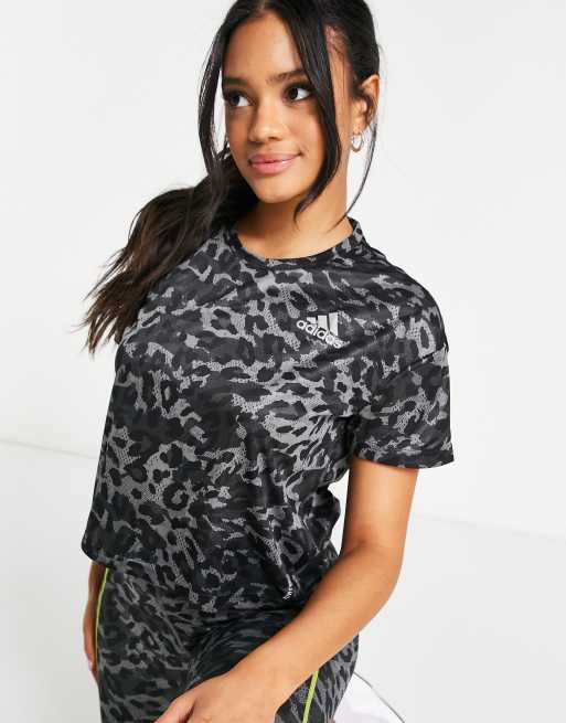 Adidas leopard cheap print t shirt