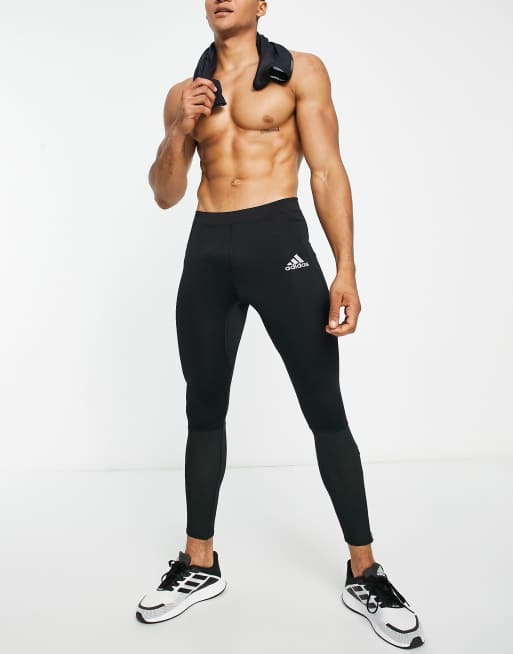 adidas Running logo running leggings in black