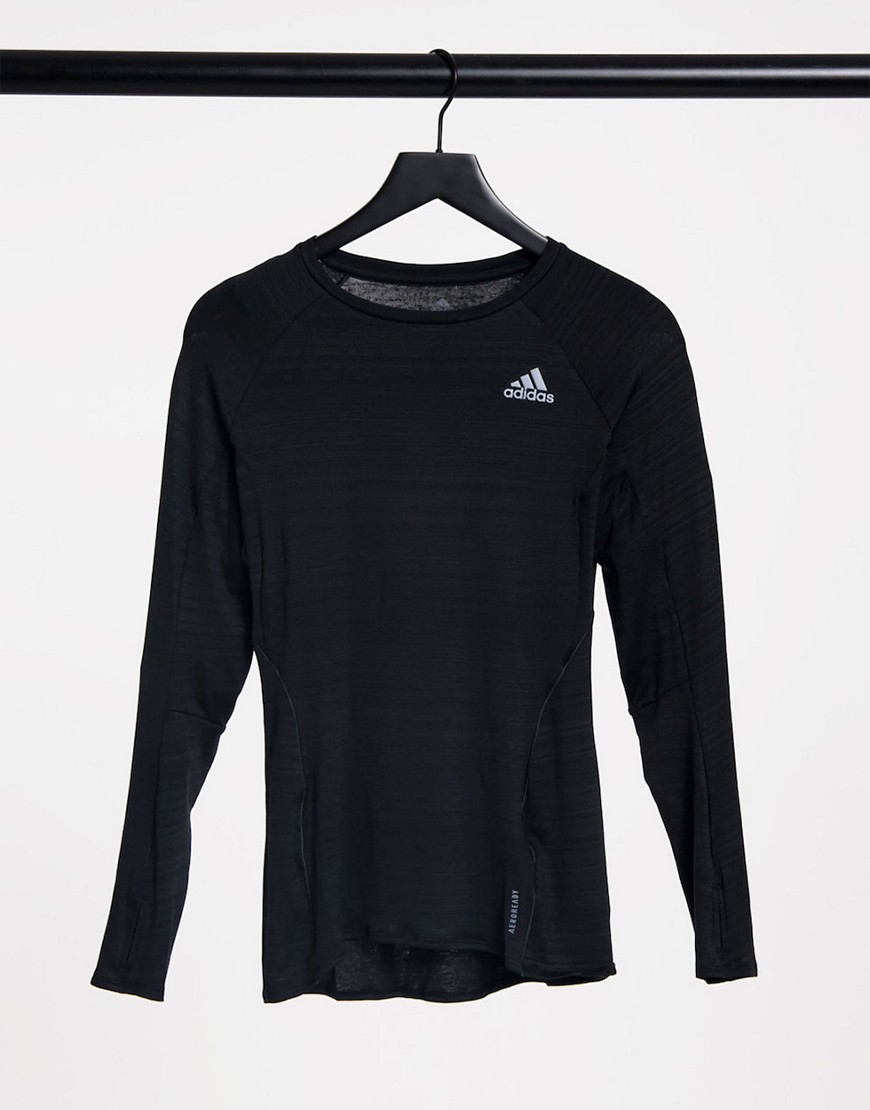 Adidas Running long sleeve top in black