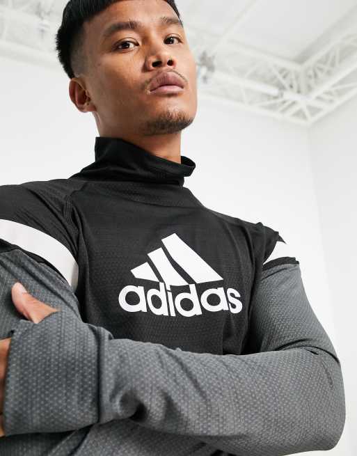 Adidas grey long sleeve hot sale top