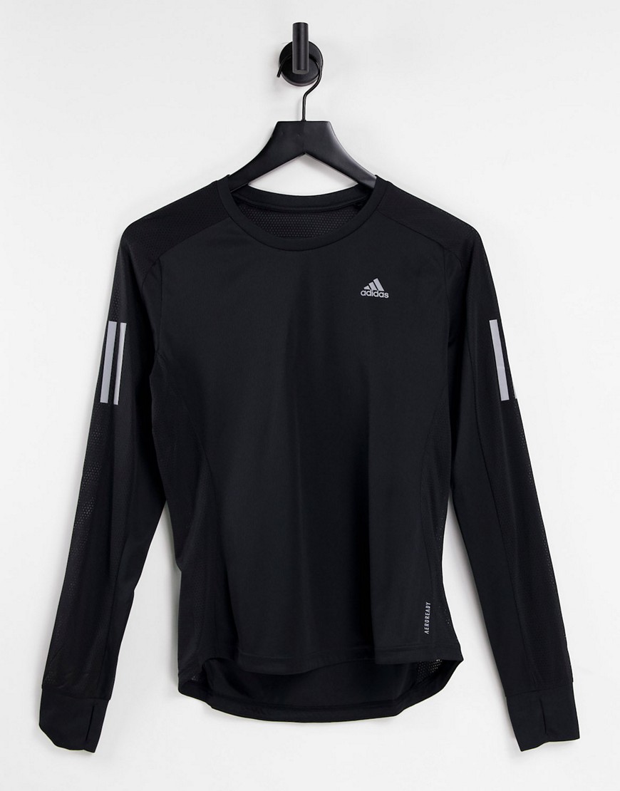 Adidas Running long sleeve top with logo in black