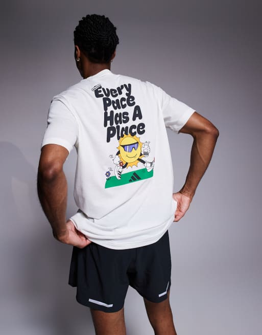 adidas – Running – Naturvit t-shirt soltryck baktill, 4 av 4