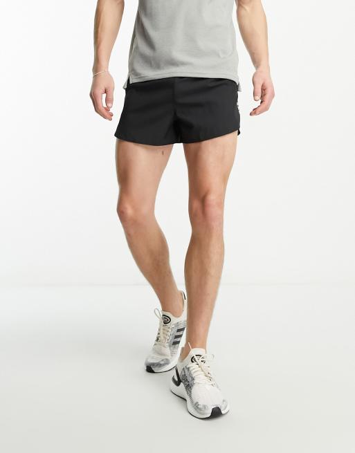 adidas Men's Own The Run Split Shorts, Black/Reflective Silver, XX