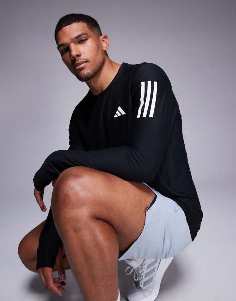 adidas Running Own The Run base long sleeve top in black - view 1