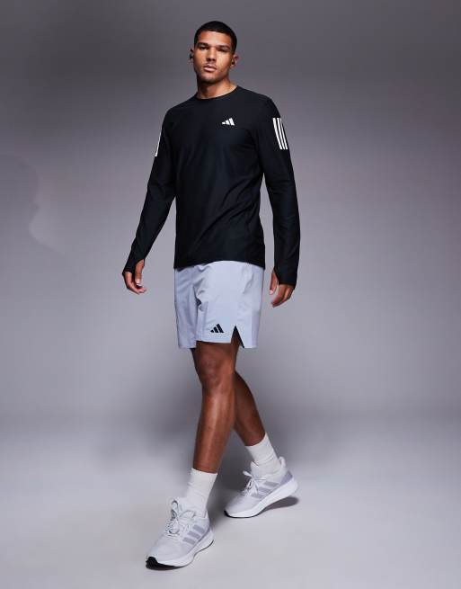 adidas Running Own The Run base long sleeve top in black, 3 of 4