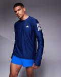 [adidas performance] adidas Running Own The Run base long sleeve top in navy L Dark Blue