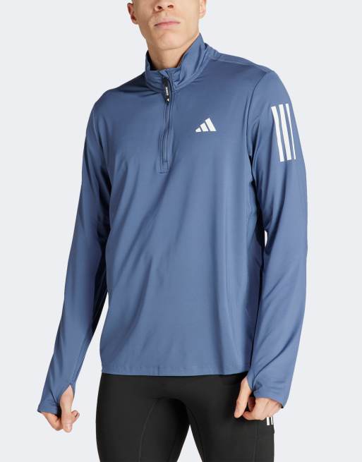 adidas – Running – Own The Run – Blå jacka med dragkedja vid halsen, 3 av 3