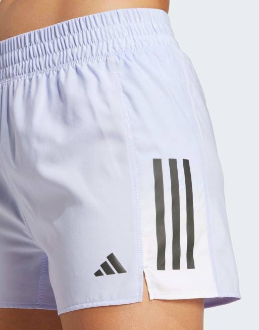 adidas Running Own the Run climacool colorblock shorts in purple