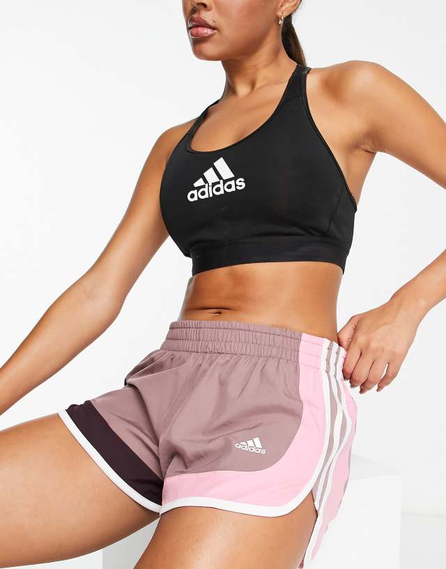 adidas Running Own The Run color block M20 shorts in brown 1