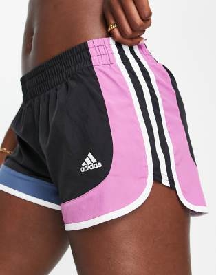 adidas Running Own The Run colour block M20 shorts in black - ASOS Price Checker