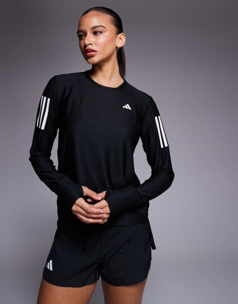 adidas Running Own The Run long sleeve top in black