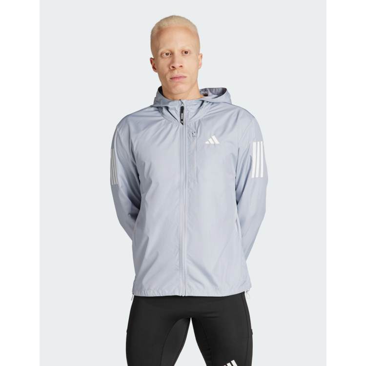 adidas Running Own The Run jacket in silver ASOS