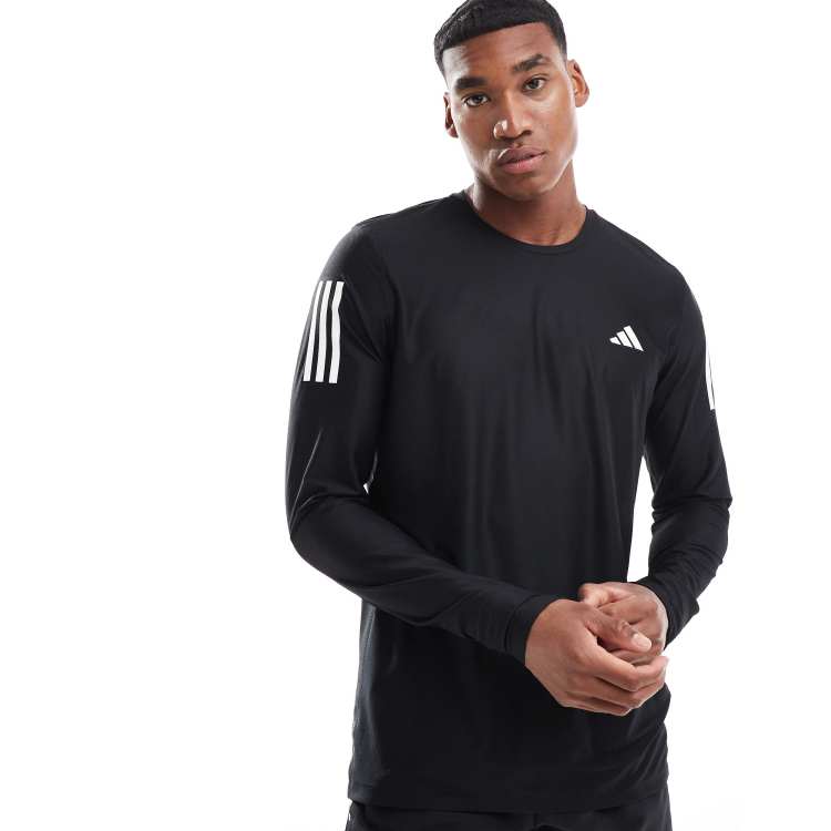 adidas Running Own The Run Langarmliges Oberteil in Schwarz ASOS