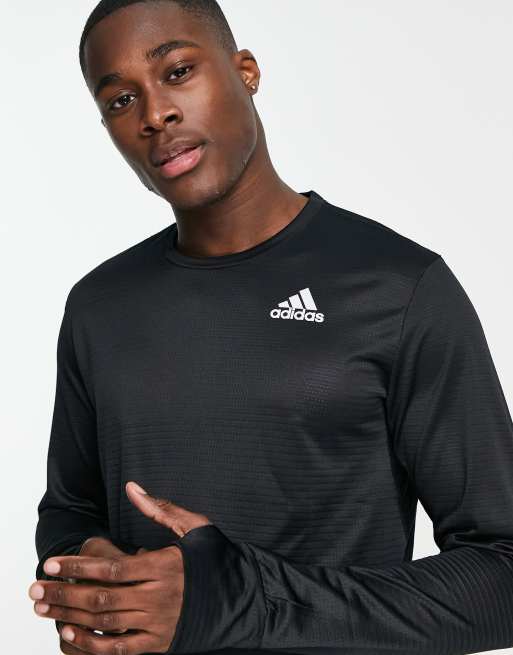 adidas – Running – Own The Run – Langärmliges Shirt in Schwarz