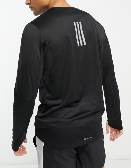 adidas – Running – Own The Run – Langärmliges Shirt in Schwarz, 3 von 4