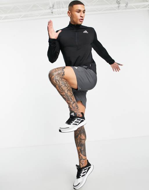 adidas Running - Own The Run - Langærmet sort sweatshirt med lynlås i halv længde, 4 af 4