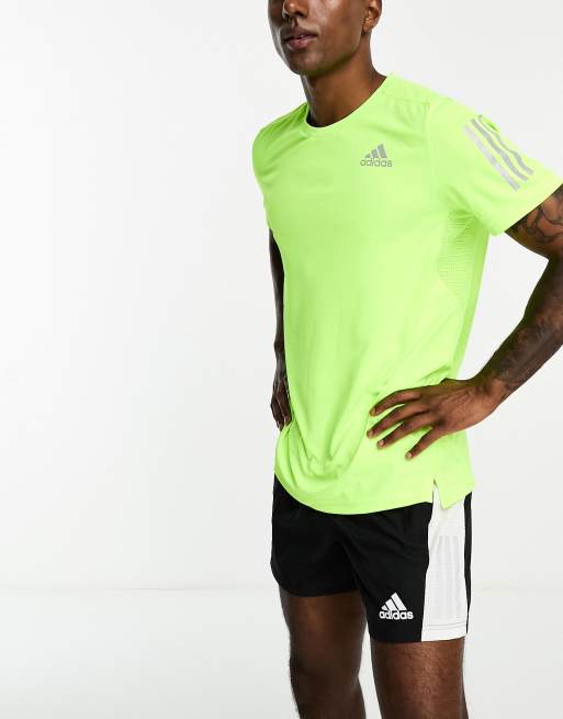 adidas Running Own The Run Lauf T Shirt in Gelb ASOS