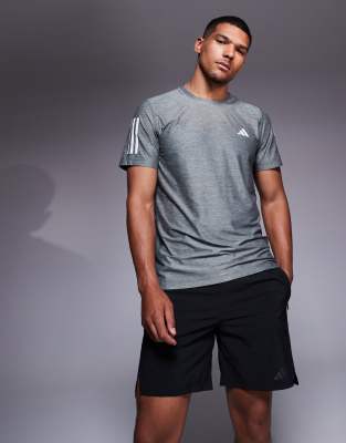 adidas Running – Own The Run – Lauf-T-Shirt in Grau - view 1