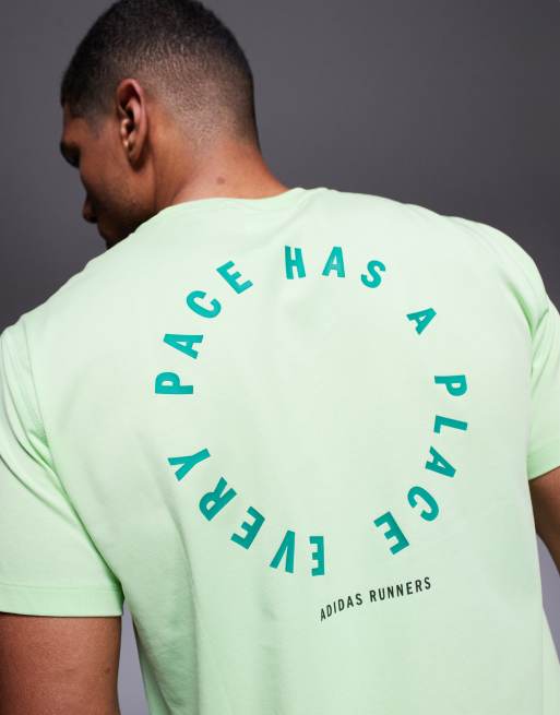 adidas – Running – Own The Run – Ljusgrön t-shirt, 3 av 4
