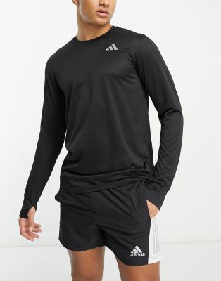 adidas Running Own The Run long sleeve t-shirt in black | ASOS