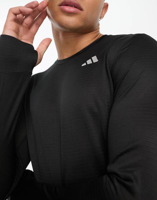 adidas Running Own The Run long sleeve T-shirt in black