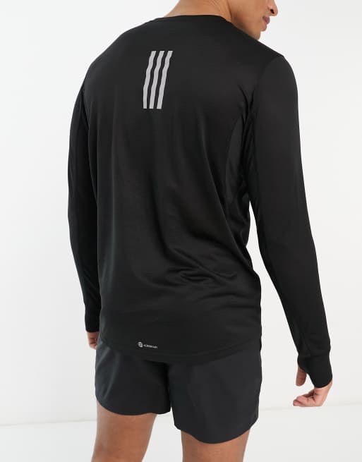 adidas Running Own The Run long sleeve T-shirt in black | ASOS