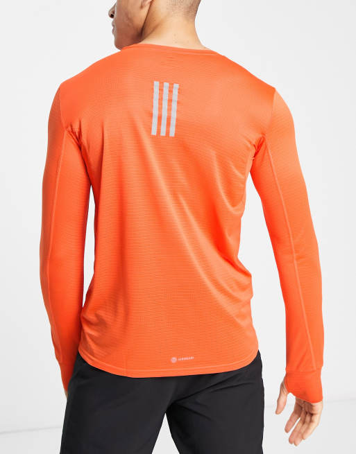 adidas Running Own The long sleeve t-shirt in orange | ASOS