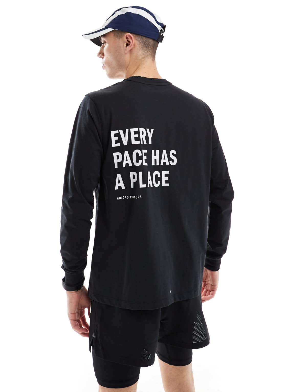 adidas Running Own The Run long sleeve top in black