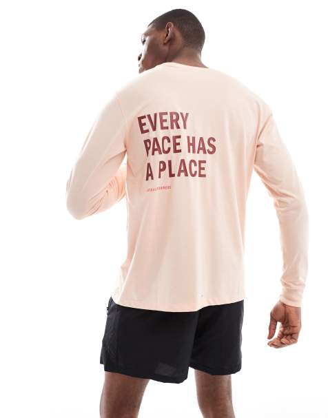 adidas Running Own The Run long sleeve top in coral