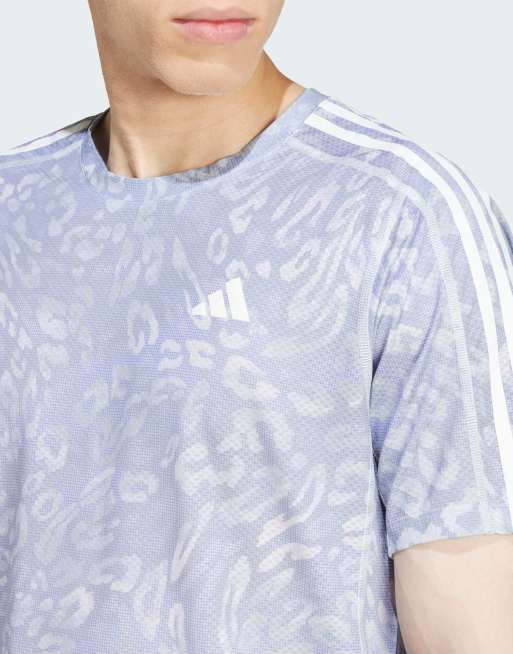 adidas Running - Own The Run - Lyslilla t-shirt med leopardprint, 2 af 4