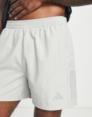 adidas Running Own The Run melange 5 inch shorts in grey - ASOS Price Checker