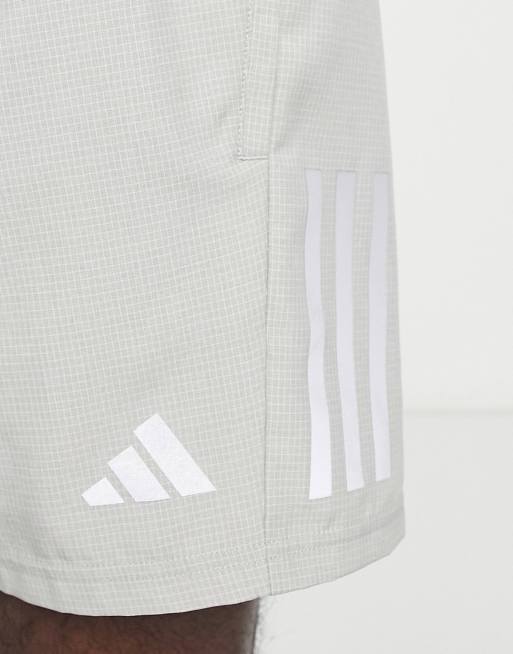 adidas Running Own The Run melange 5 inch shorts in grey