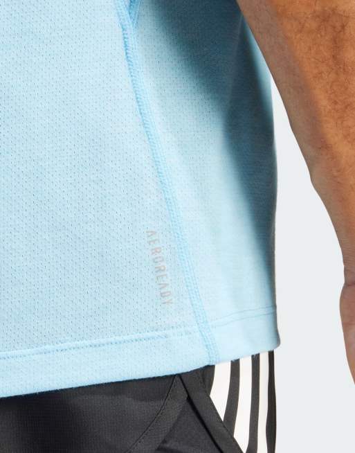 adidas Running – Own The Run – Niebieski T-shirt z 3 paskami, 4 z 4