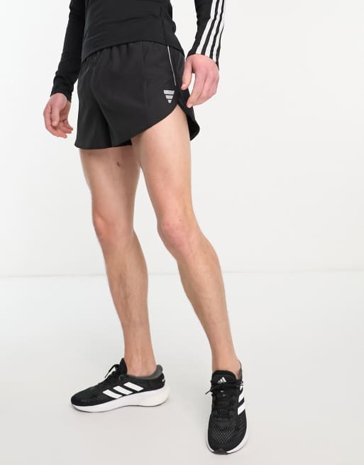 adidas - Running Own The Run - Pantaloncini neri da 3 pollici con spacco