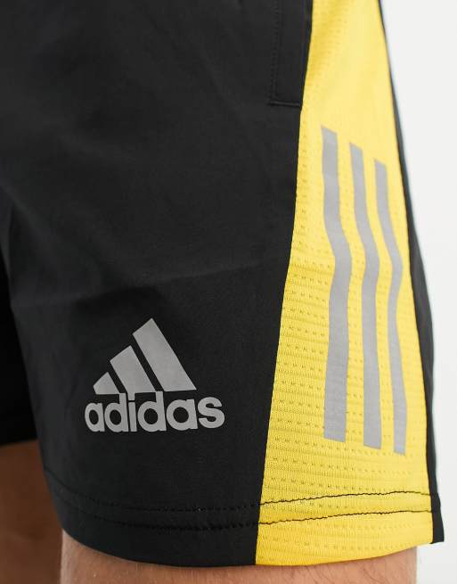 adidas Running - Own The Run - Short 5 pouces - Noir et jaune, 3 de 4