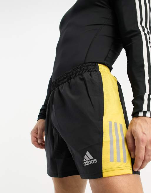 adidas Running - Own The Run - Short 5 pouces - Noir et jaune