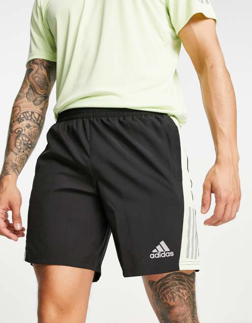 adidas Running - Own The Run - Shorts i sort og limegrøn, 3 af 4