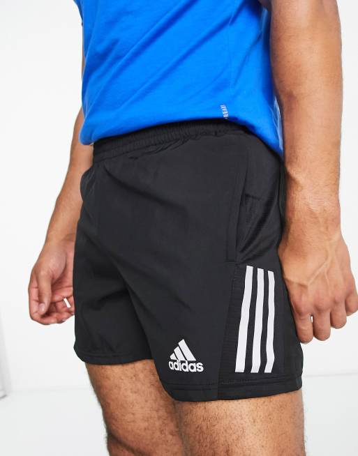 adidas Running Own The Run 3 inch split shorts in black