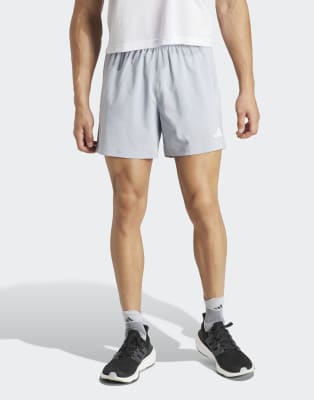 adidas Running Own the run shorts in halo silver  - view 1