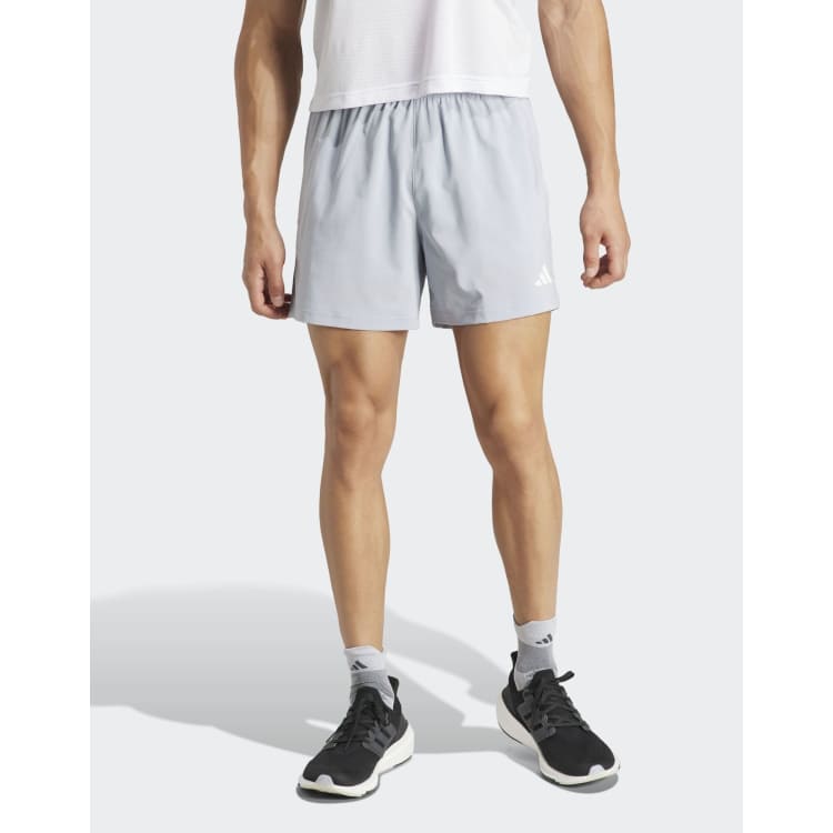 adidas Running Own the run shorts in halo silver ASOS