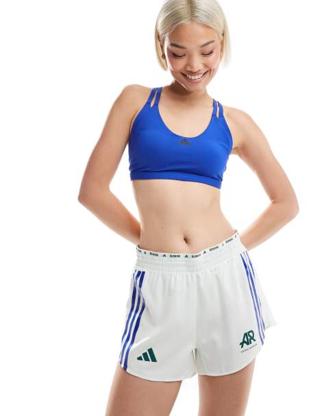 adidas Running – Own The Run – Shorts in Weiß, Grün und Blau - view 1