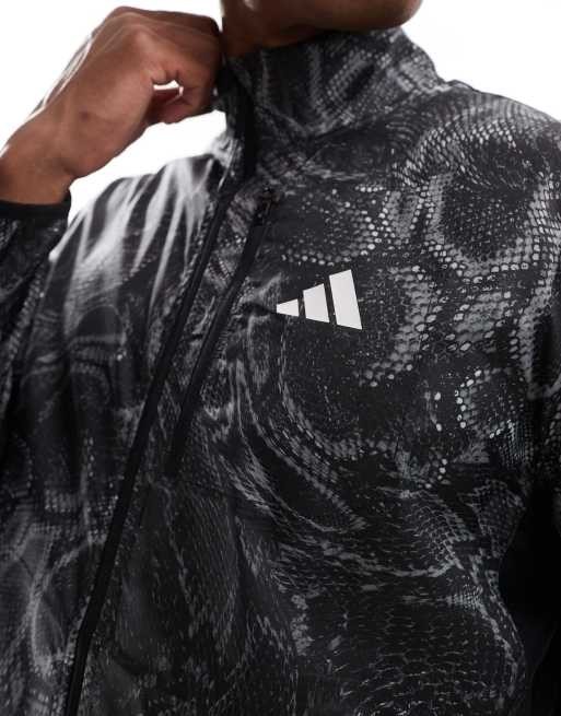 adidas Running - Own the Run - Sort jakke med gennemgående print, 4 af 4