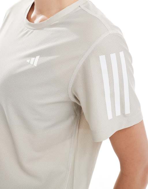 adidas Running – Own The Run – Szarobeżowy T-shirt, 3 z 4