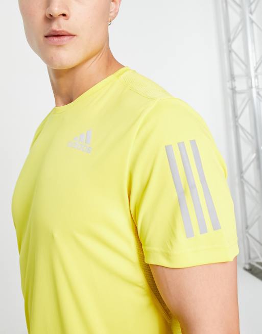 adidas Running - Own The Run - T-shirt à 3 bandes - Jaune