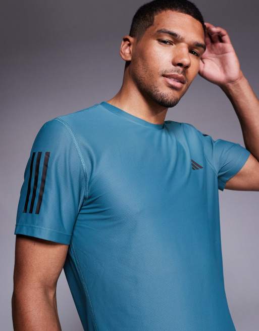 adidas Running - Own The Run - T-shirt color verde-azzurro, 3 di 4