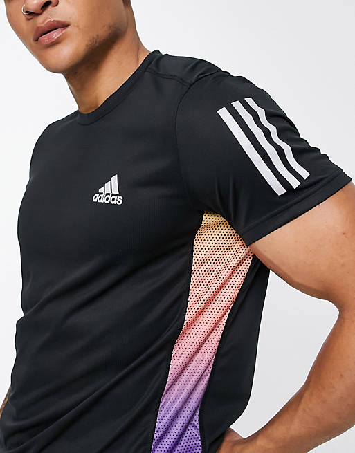 meesteres magnetron residu adidas Running Own The Run t-shirt in black and multi | ASOS